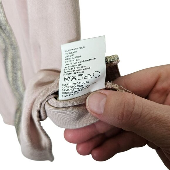 Vintage-Inspired Tiny M Pink & Gold Lace Trimmed Slip Camisole Babydoll Coquette - Picture 6 of 10